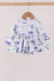 Blue Bow Boots Bubble