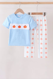 Blue Pumpkin Embroidery Pants Set
