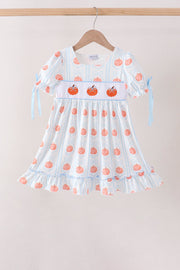 Blue Pumpkin Embroidery Ruffle Dress