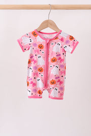 Pink Ghost Bamboo Romper