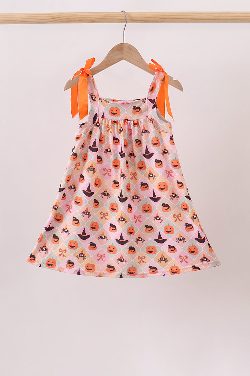 Pumpkin Spider Bow Dress