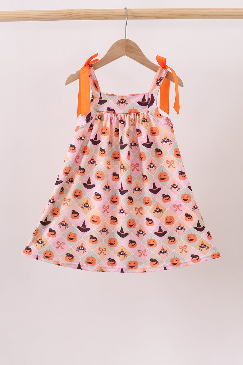 Pumpkin Spider Bow Dress