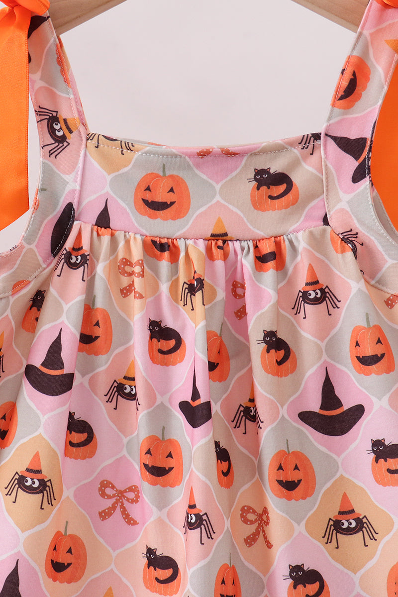 Pumpkin Spider Bow Dress