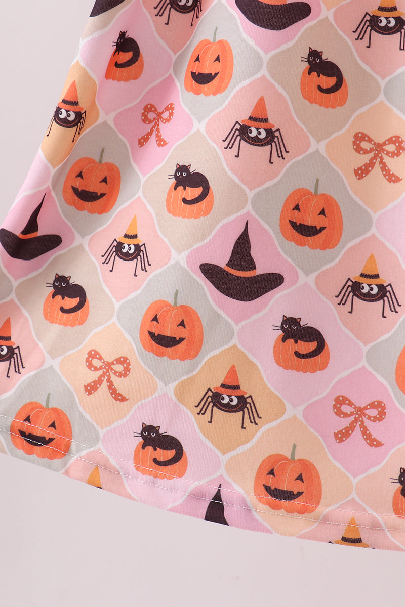 Pumpkin Spider Bow Dress