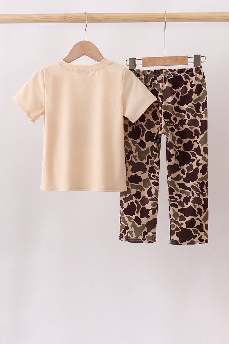 Camouflage Duck Applique Pants Set