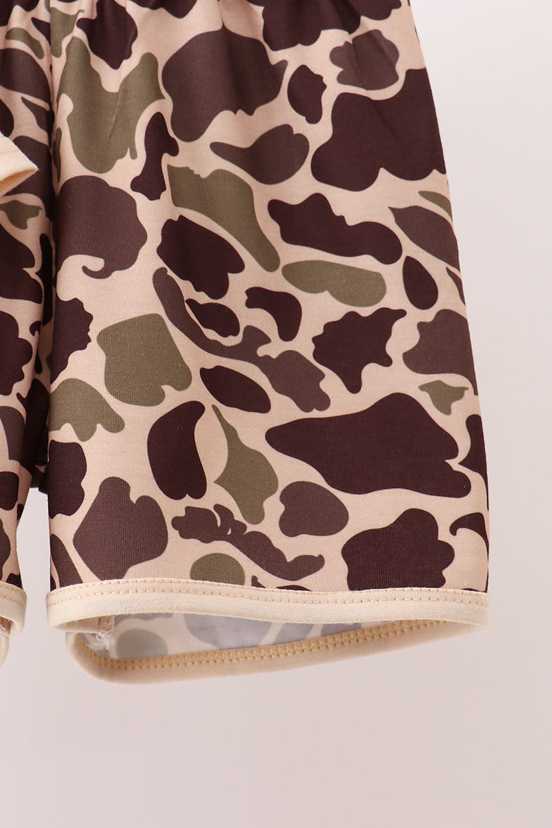 Camouflage Duck Applique Shorts Set