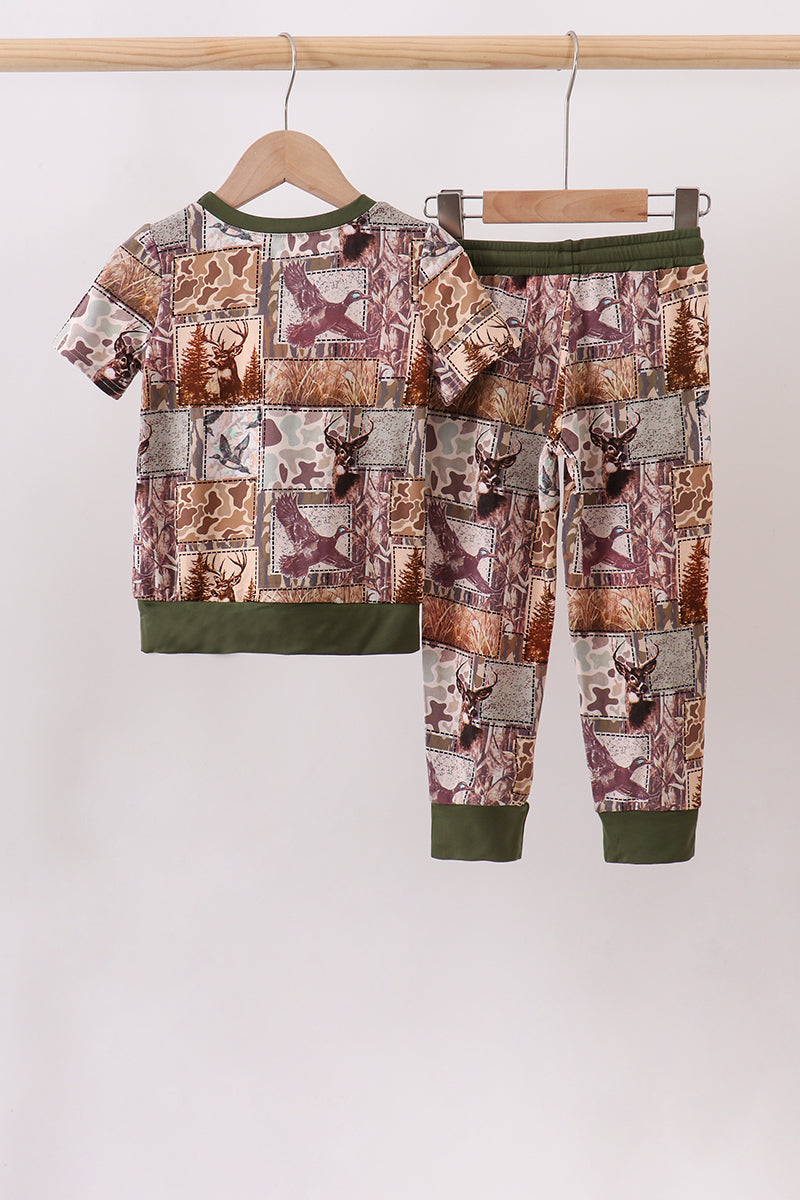Forest Hunting Bamboo Pocket Pajama Set