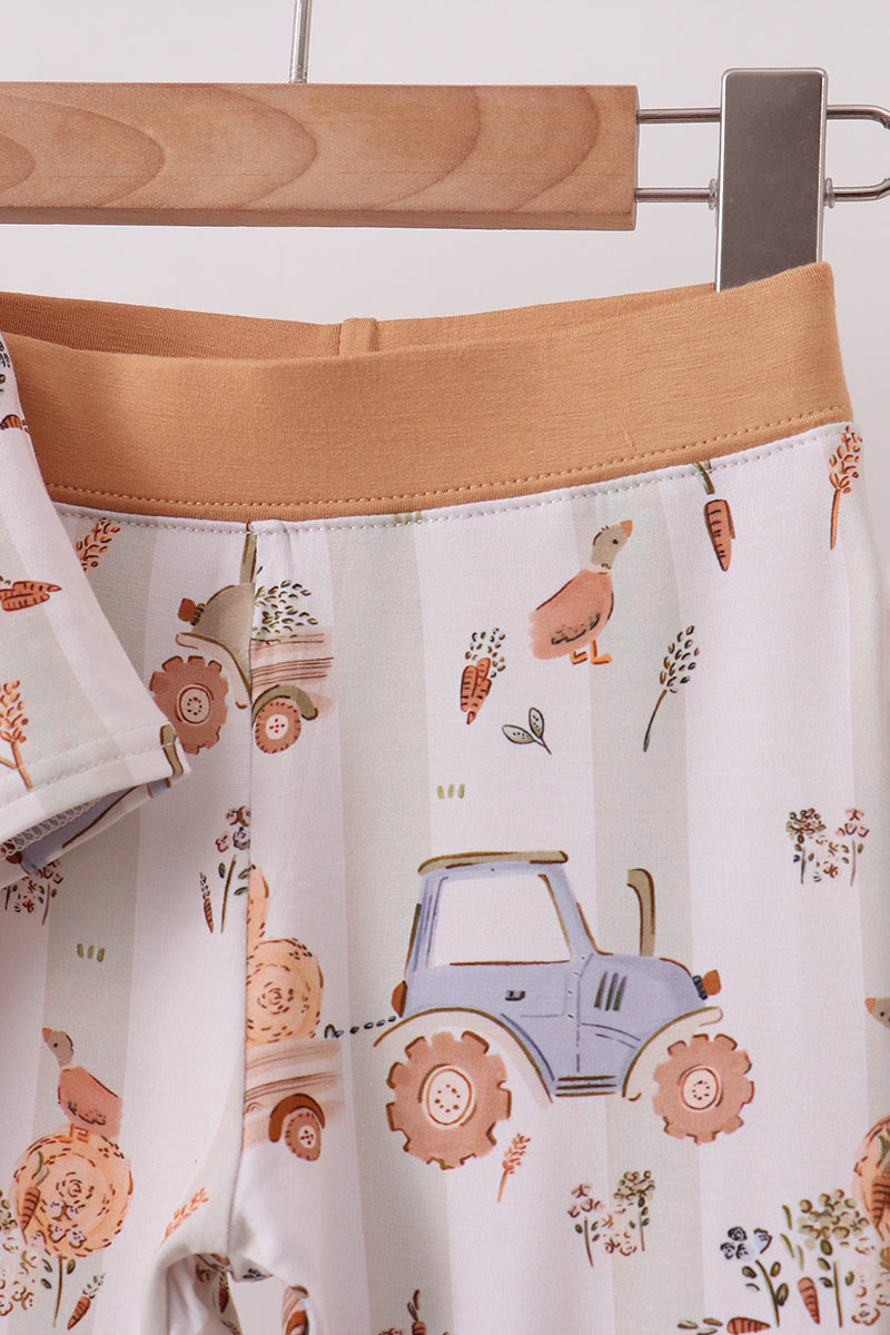 Khaki Farm Bamboo Pajama Set