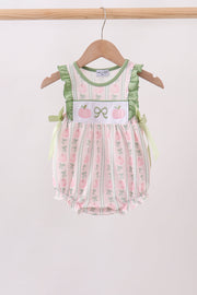 Sage Pumpkin Bow Embroidery Ruffle Bubble