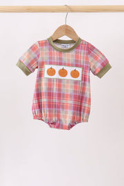 Camel Pumpkin Embroidery Plaid Bubble