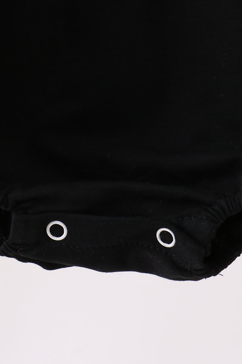 Black Pumpkin Cat Embroidery Ruffle Bubble
