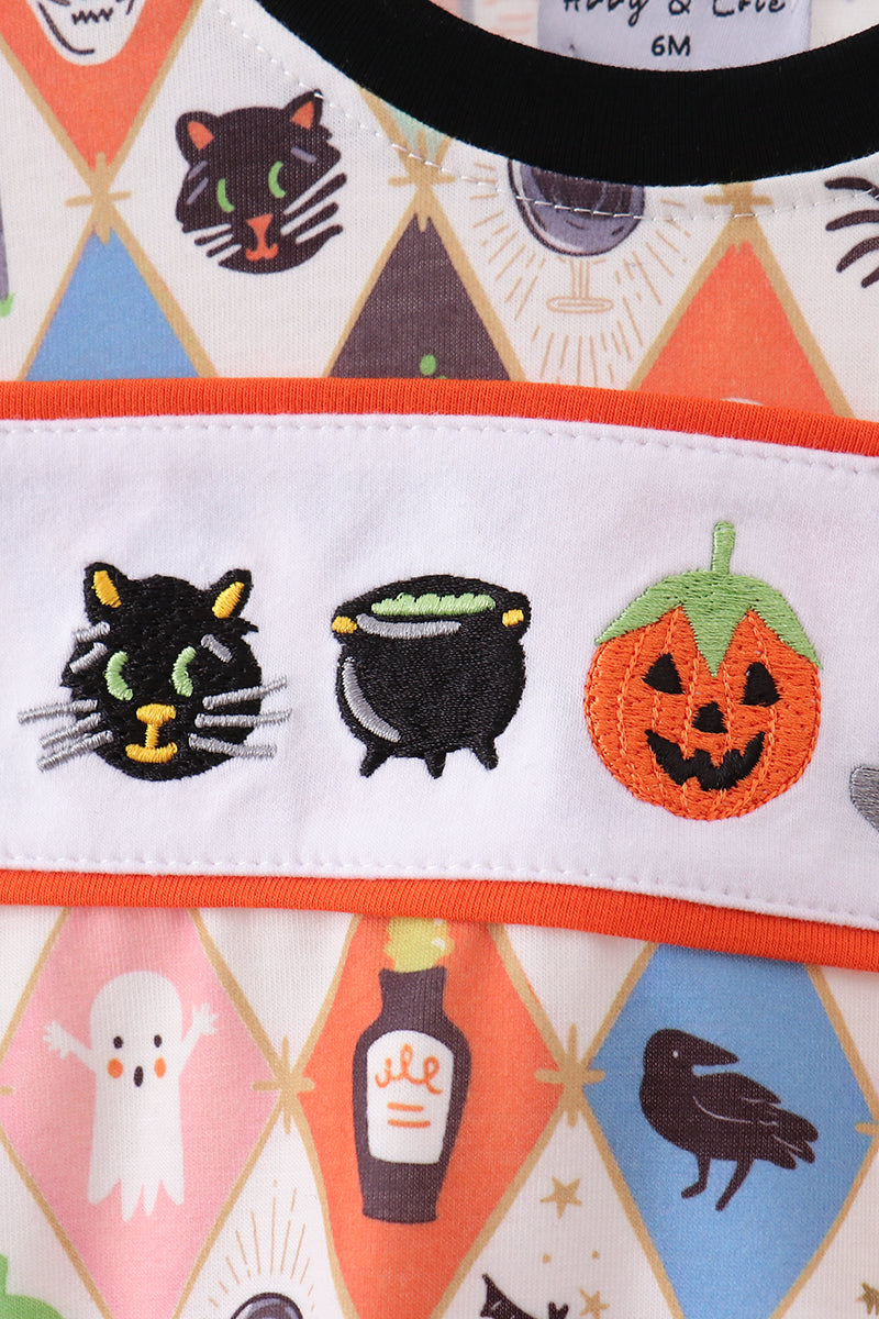 Black Pumpkin Cat Embroidery Bubble