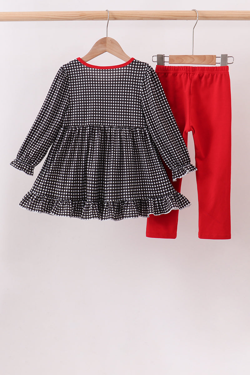 Red Georgia Embroidery Pants Set