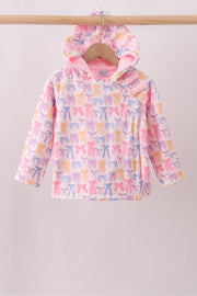 Pink Bow Fleece Hoodie Jacket