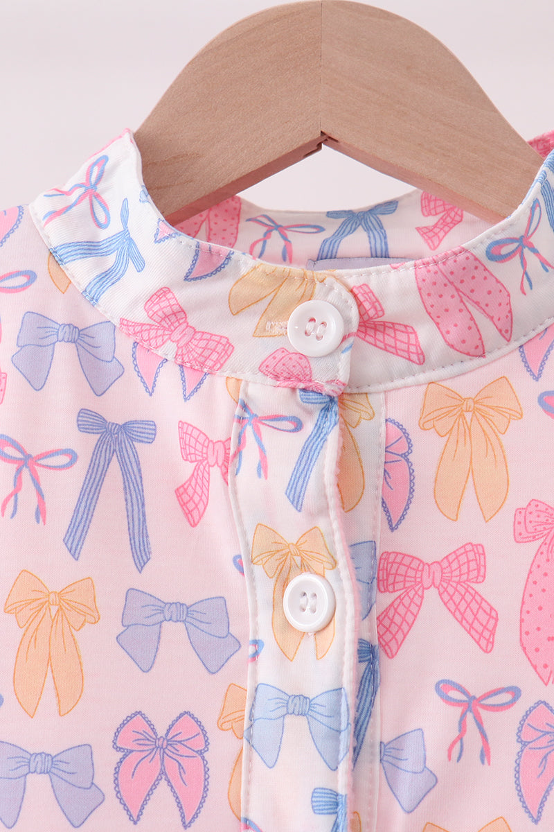 Pink Bow Fleece Mom&me Jacket
