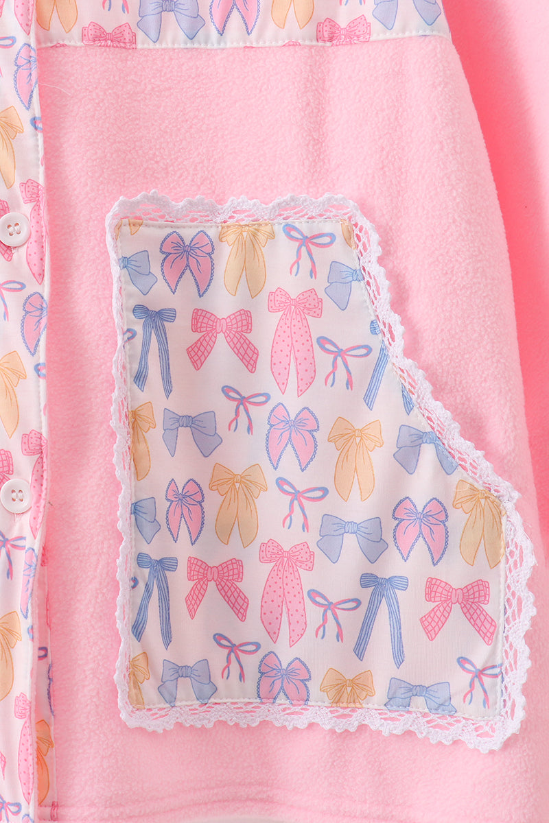 Pink Bow Fleece Mom&me Jacket