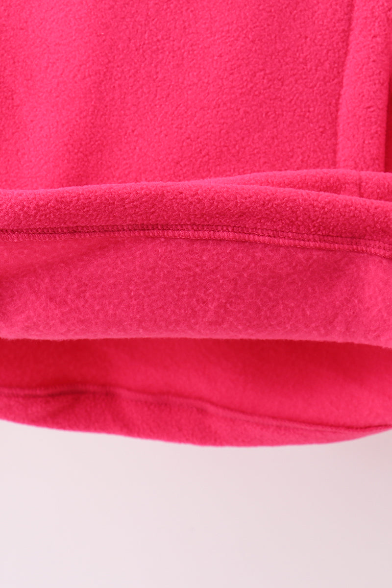 Magenta Fleece Bow Coat