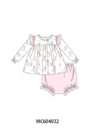 Pink All Day Adventure Ruffle Bloomer Set