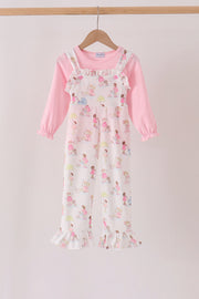 Pink All Day Adventure Ruffle Jumpsuit Set
