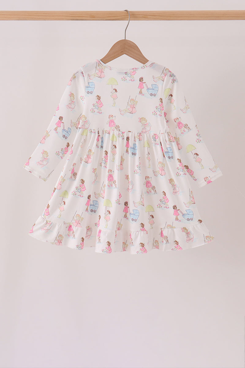 Pink All Day Adventure Ruffle Dress