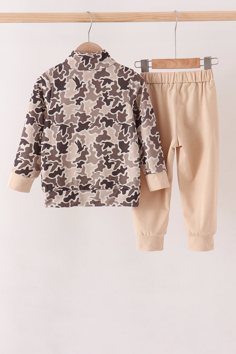 Camouflage Duck Embroidery Jogger Set