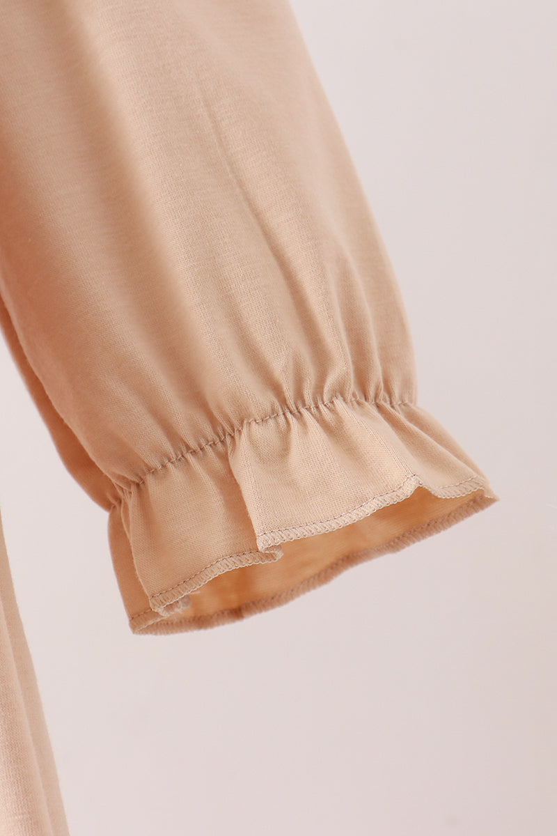 Camouflage Duck Embroidery Ruffle Dress