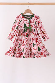 Pink Christmas Tree Bamboo Dress