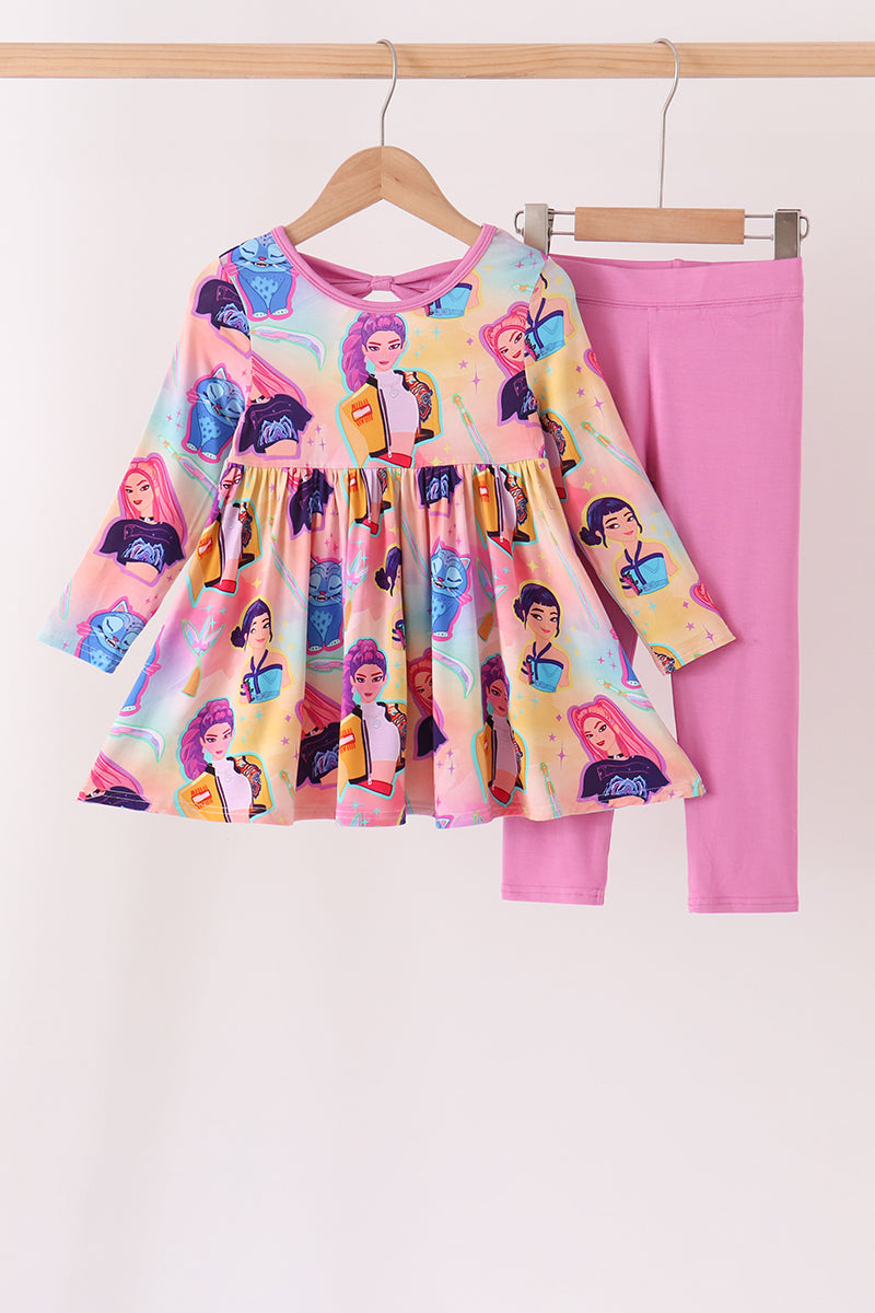 Purple Princess Bamboo Pants Set