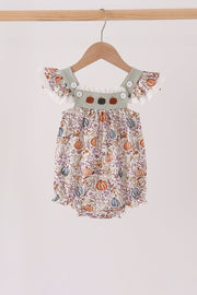 Pumpkin Embroidery Ruffle Bubble