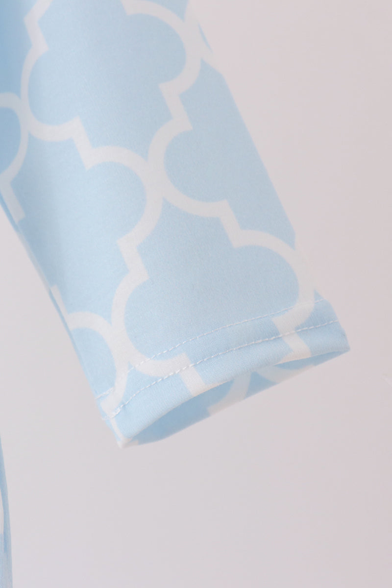 Blue Birthday Cake Appilque Ruffle Romper