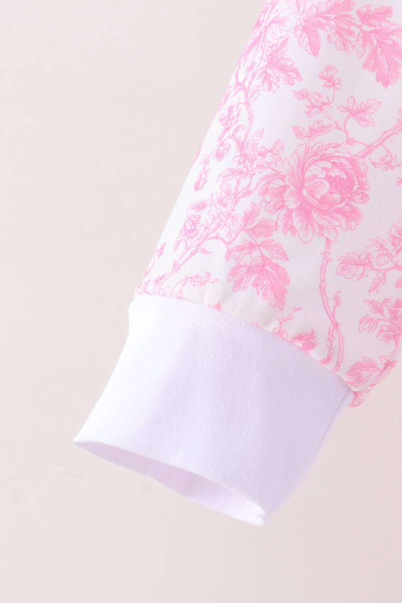 Pink Floral Print Mom&me Pants Set