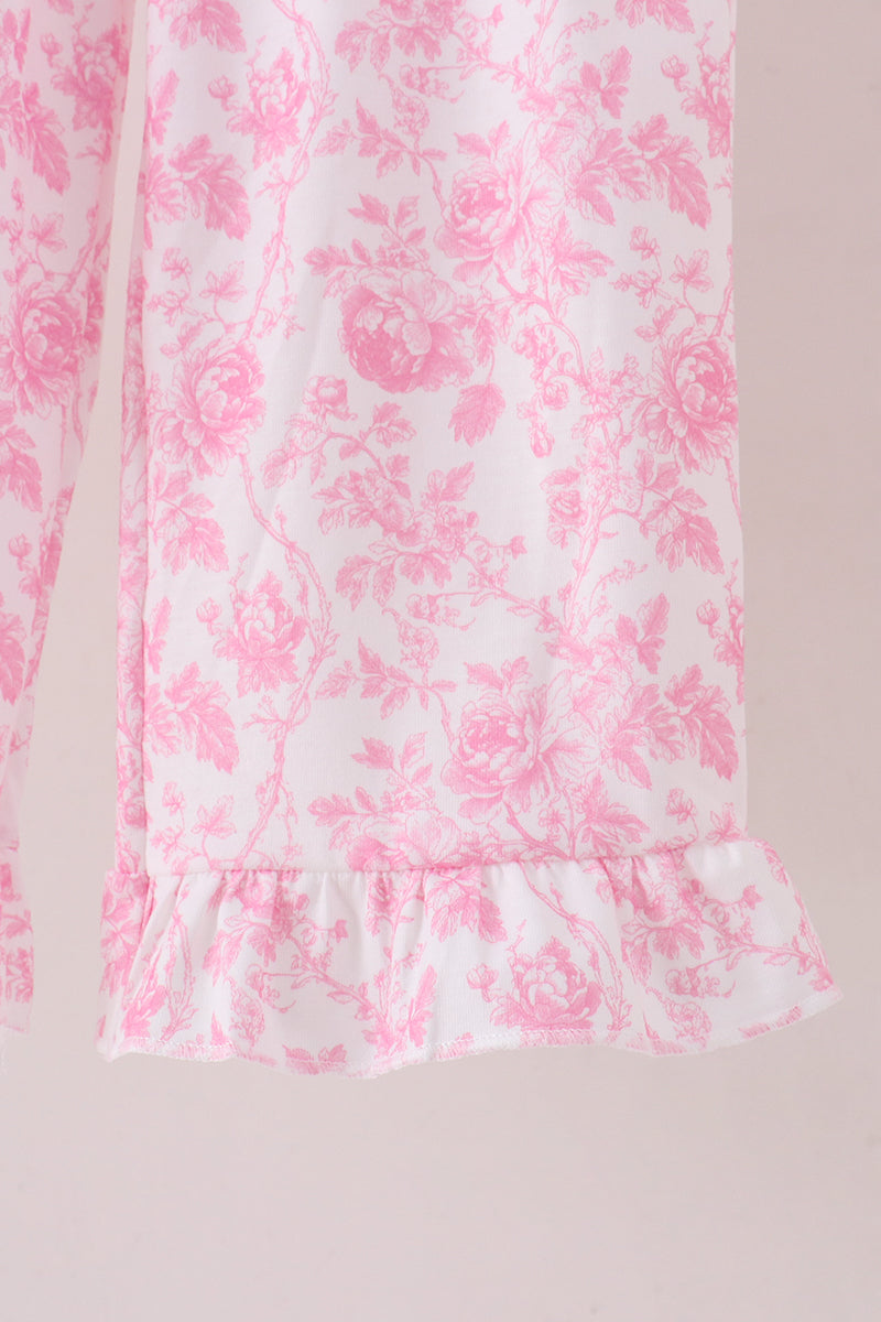 Pink Floral Print Mom&me Pants Set
