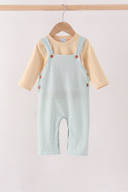 Khaki Geo Diamond 2pc Romper Set