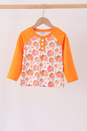 Orange Pumpkin Print Top