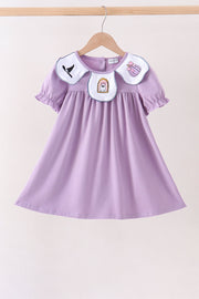 Purple Spooky Embroidery Dress