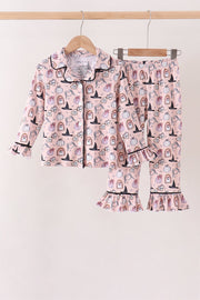 Pink Spooky Print Bamboo Pajama Set
