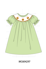 Green Jack-o-lantern Embroidery Dress