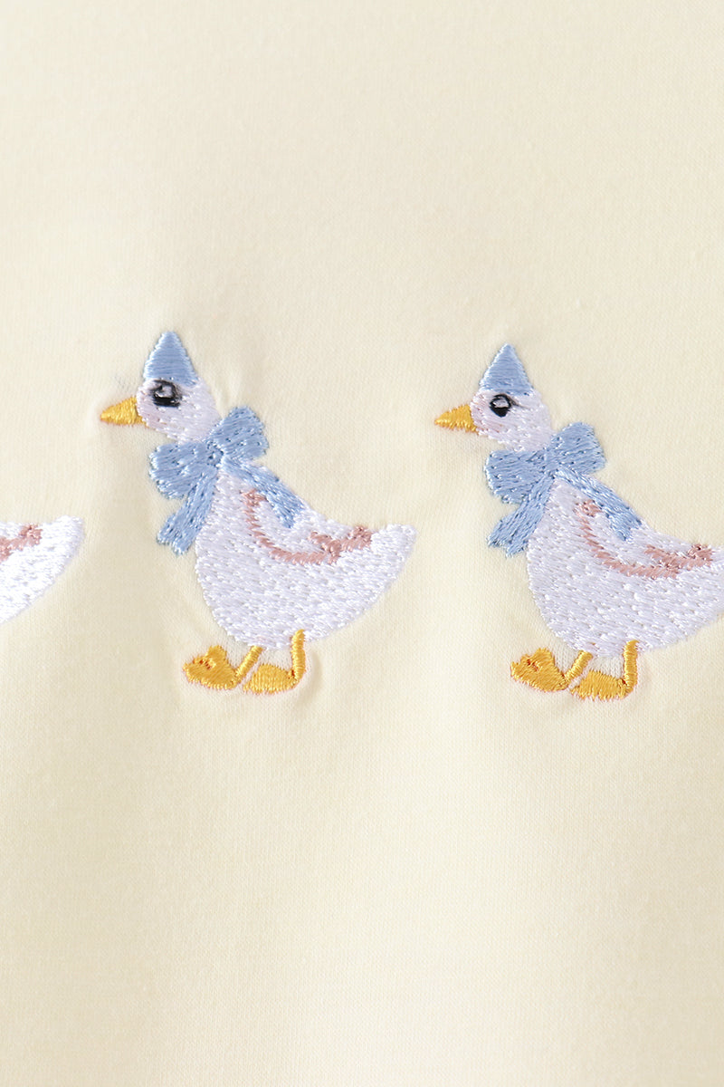 Beige Goose Embroidery Bloomer Set