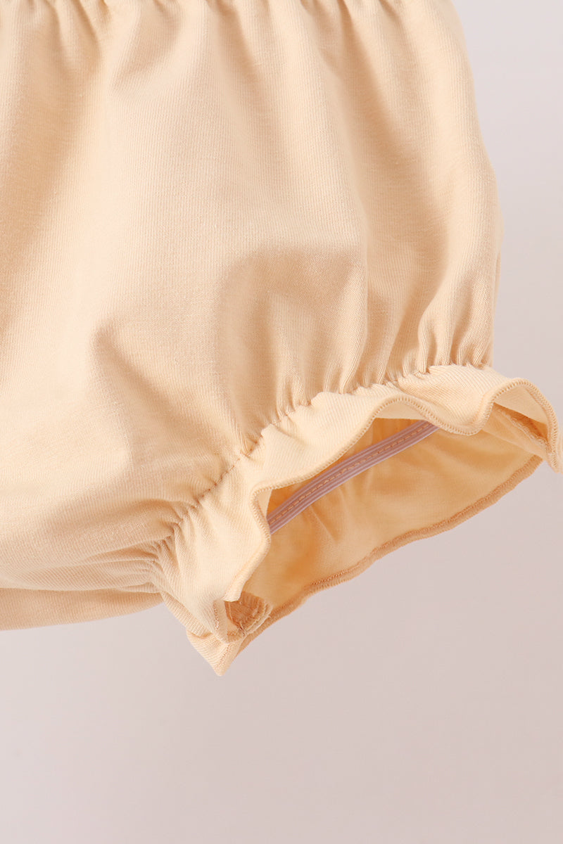Khaki Camoufalge Cross Deer Embroidery Ruffle Bloomer Set
