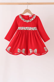 Red Bow Ruffle Dress