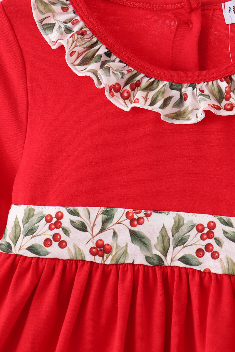 Red Bow Ruffle Dress