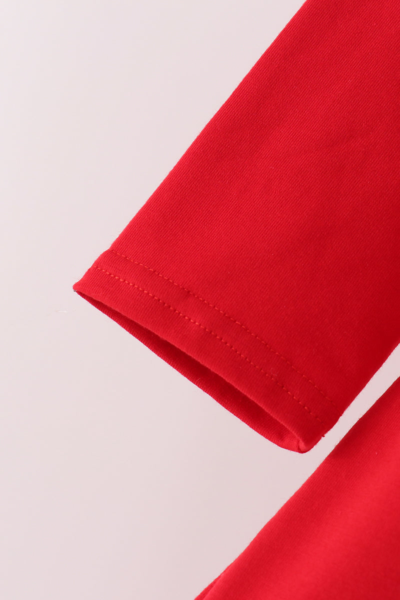 Red Bow Ruffle Dress