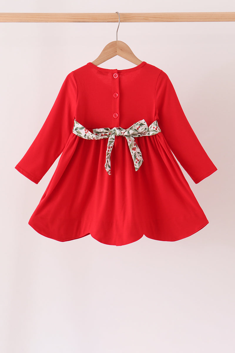 Red Bow Ruffle Dress