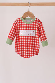 Red Goose Embroidery Gingham Bubble