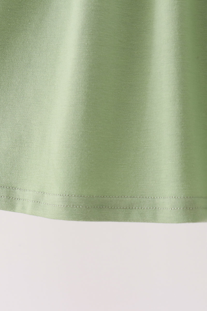 Sage Deer Embroidery Dress