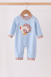Blue Turkey Applique Romper
