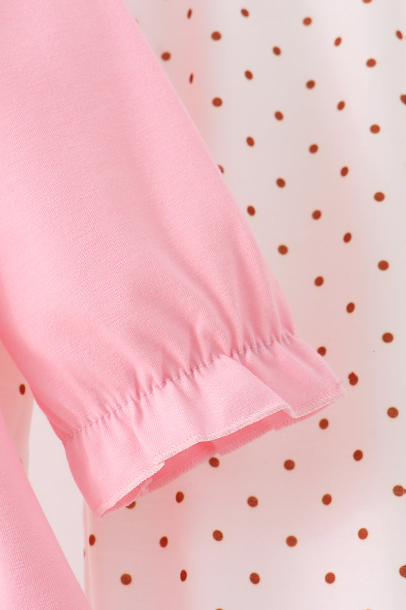 Pink Turkey Applique Ruffle Pants Set