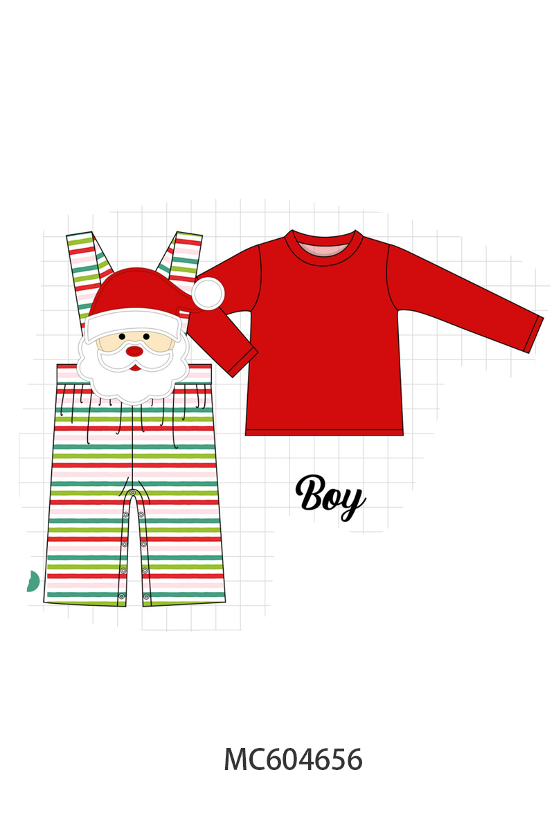 Red Santa Claus Applique 2pc Set