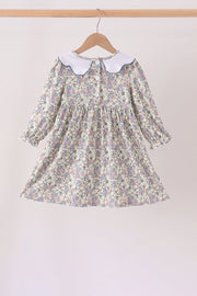Blue Turkey Embroidery Dress