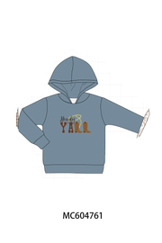 Blue Howdy Y'all Boots Embroidery Hoodie